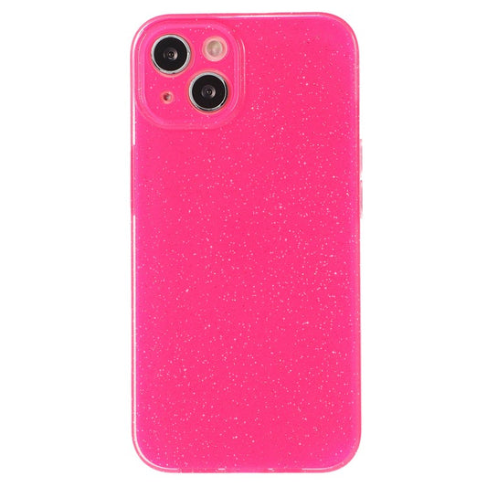For iPhone 14 Plus Case Glittery Powder Jelly TPU Anti-drop Phone Back Cover - Rose