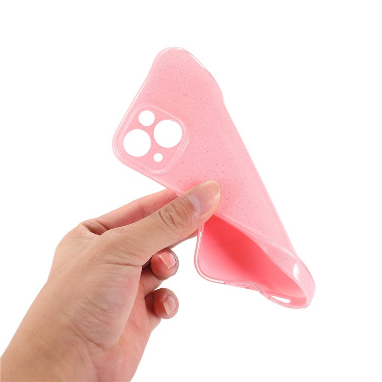 For iPhone 14 Case Glitter Powder Soft TPU Shockproof Jelly Phone Cover - Pink