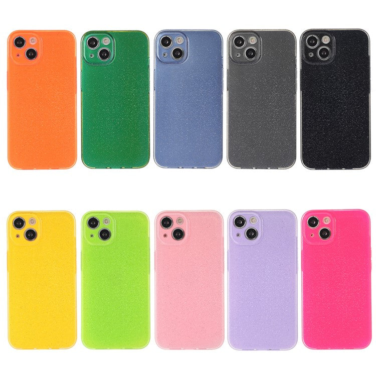 For iPhone 14 Case Glitter Powder Soft TPU Shockproof Jelly Phone Cover - Pink