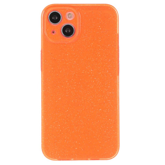 For iPhone 14 Case Glitter Powder Soft TPU Shockproof Jelly Phone Cover - Orange