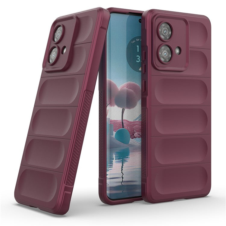 For Motorola Edge 40 Neo 5G TPU Case Rugged Shockproof Smartphone Cover - Wine Red