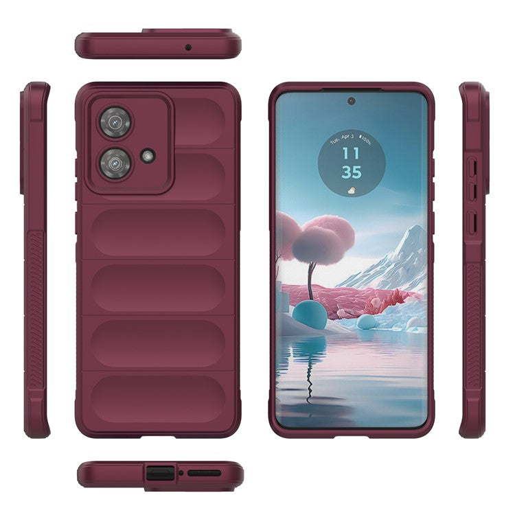 For Motorola Edge 40 Neo 5G TPU Case Rugged Shockproof Smartphone Cover - Wine Red