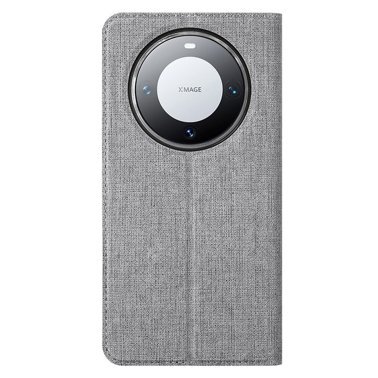 VILI DMX Series Phone Shell for Huawei Mate 60 Case PU Leather Stand Phone Cover with View Window - Grey