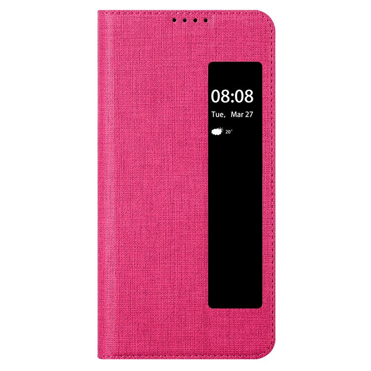 VILI DMX Series Phone Shell for Huawei Mate 60 Case PU Leather Stand Phone Cover with View Window - Rose