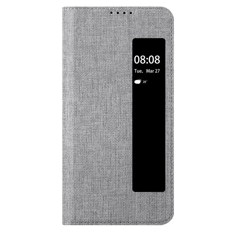 VILI DMX Series Phone Shell for Huawei Mate 60 Pro Case View Window PU Leather Stand Phone Cover - Grey