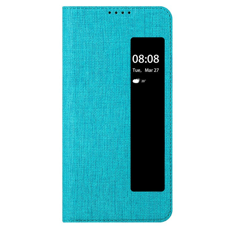 VILI DMX Series Phone Shell for Huawei Mate 60 Pro Case View Window PU Leather Stand Phone Cover - Blue
