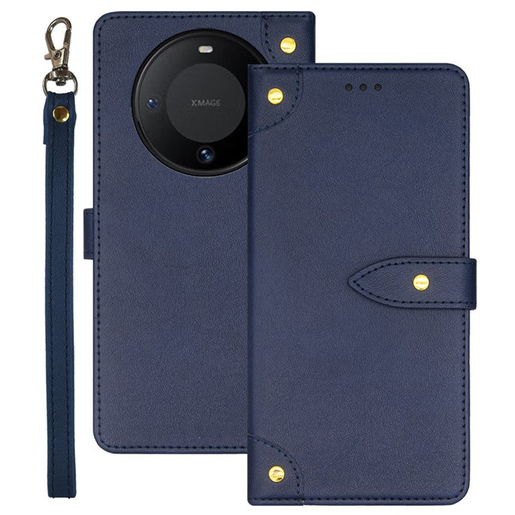 IDEWEI For Huawei Mate 60 Case PU Leather Stand Cover with Card Holder - Blue