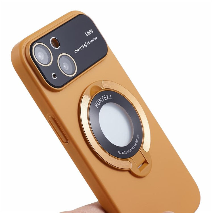 VOERO Kickstand Cover for iPhone 14 Case Anti-Drop Hard PC Phone Case Compatible with MagSafe - Khaki