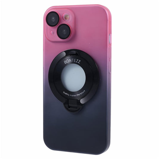 VOERO For iPhone 14 Plus Case Kickstand Hard PC Back Cover Compatible with Magsafe - Pink / Black