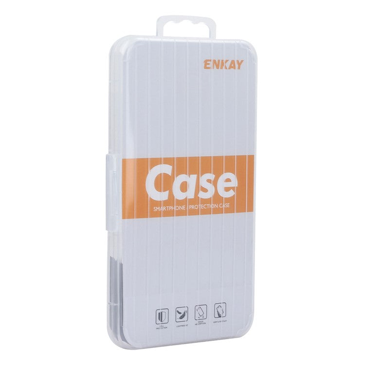 ENKAY HAT PRINCE For iPhone 14 Plus Case TPU Magnetic Phone Cover with High Aluminium-silicon Glass Film - Dark Blue