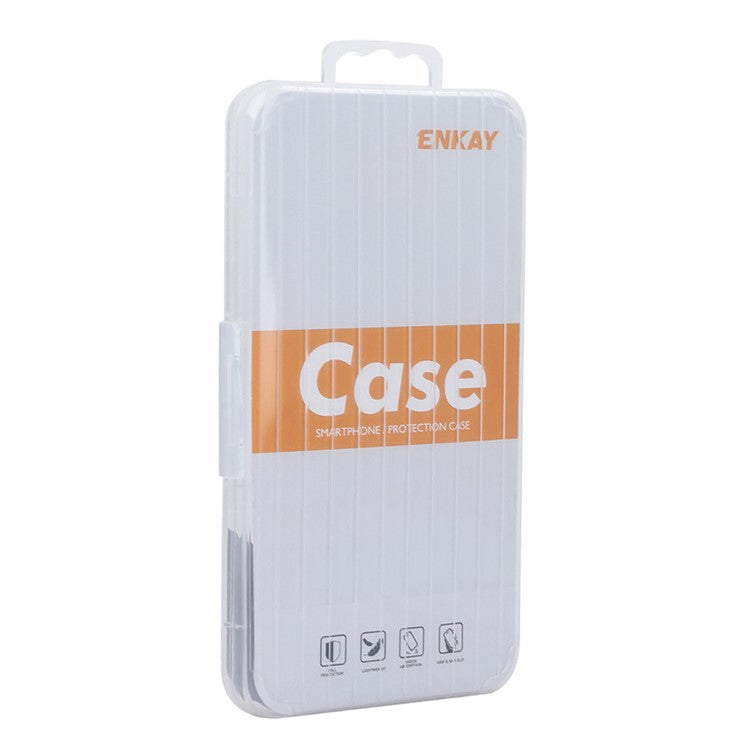 ENKAY HAT PRINCE For iPhone 14 Pro Max Case TPU Phone Cover with 0.26mm High Aluminium-silicon Glass Film - Blue