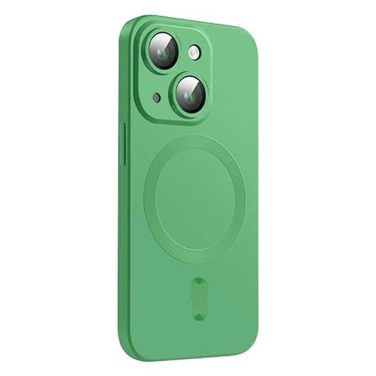 ENKAY HAT PRINCE For iPhone 14 Plus Case TPU Shell Magnetic Matte Phone Cover with Lens Film - Green