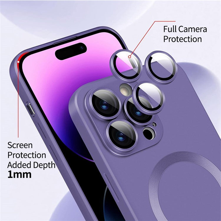 ENKAY HAT PRINCE For iPhone 14 Pro Case Magnetic TPU Back Shell with Lens Film - Black
