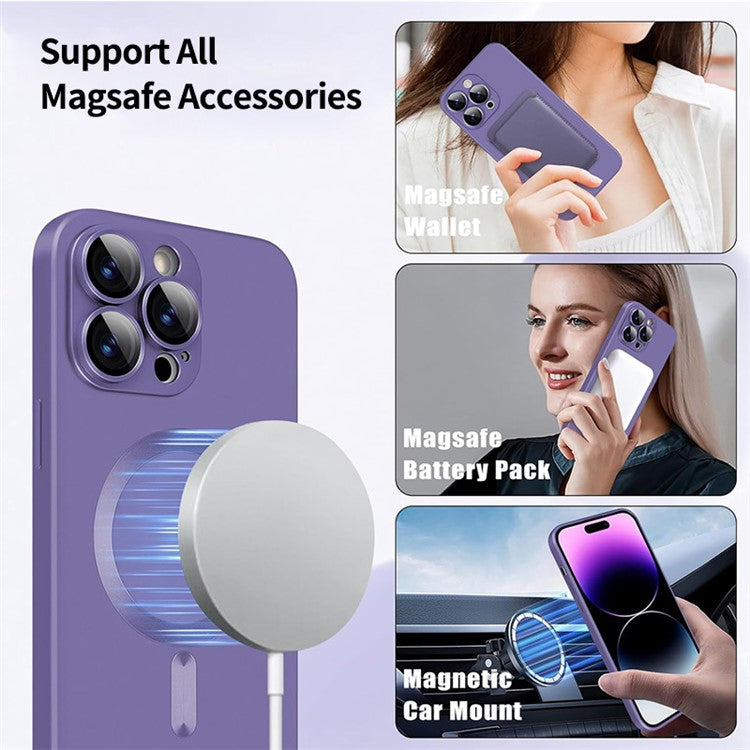 ENKAY HAT PRINCE For iPhone 14 Pro Case Magnetic TPU Back Shell with Lens Film - Black