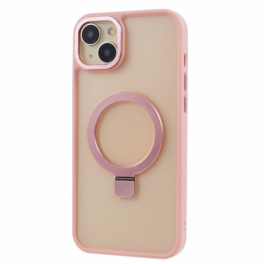 For iPhone 14 Plus Case Compatible with MagSafe Skin-Touch Kickstand TPU+PC Phone Shell - Pink