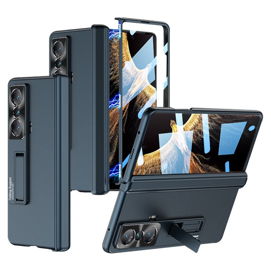 GKK For Honor Magic Vs 5G Case Magnetic Hinge Kickstand PC Cover with Tempered Glass Screen Film - Green