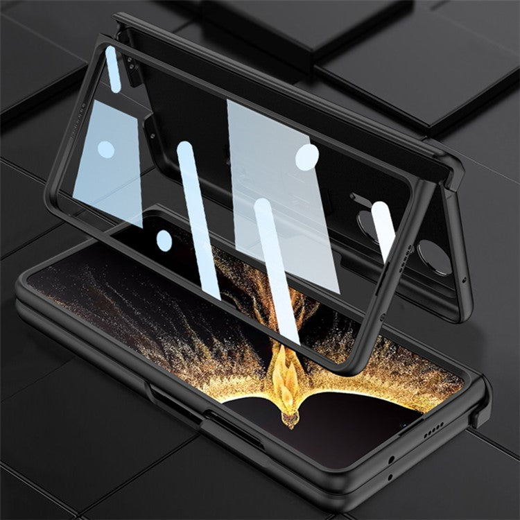 GKK For Honor Magic Vs 5G Case Magnetic Hinge Kickstand PC Cover with Tempered Glass Screen Film - Green