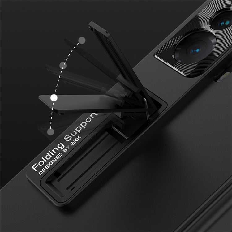 GKK For Honor Magic Vs 5G Case Magnetic Hinge Kickstand PC Cover with Tempered Glass Screen Film - Green