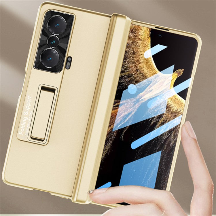 GKK For Honor Magic Vs 5G Case Magnetic Hinge Kickstand PC Cover with Tempered Glass Screen Film - Green