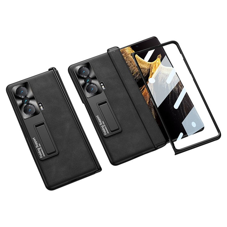 GKK For Honor Magic Vs 5G Case Magnetic Hinge Matte Phone Cover with Tempered Glass Film - Matte Black