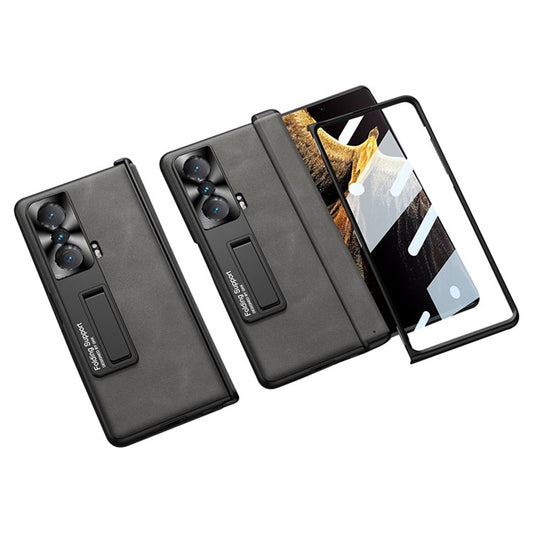 GKK For Honor Magic Vs 5G Case Magnetic Hinge Matte Phone Cover with Tempered Glass Film - Matte Grey