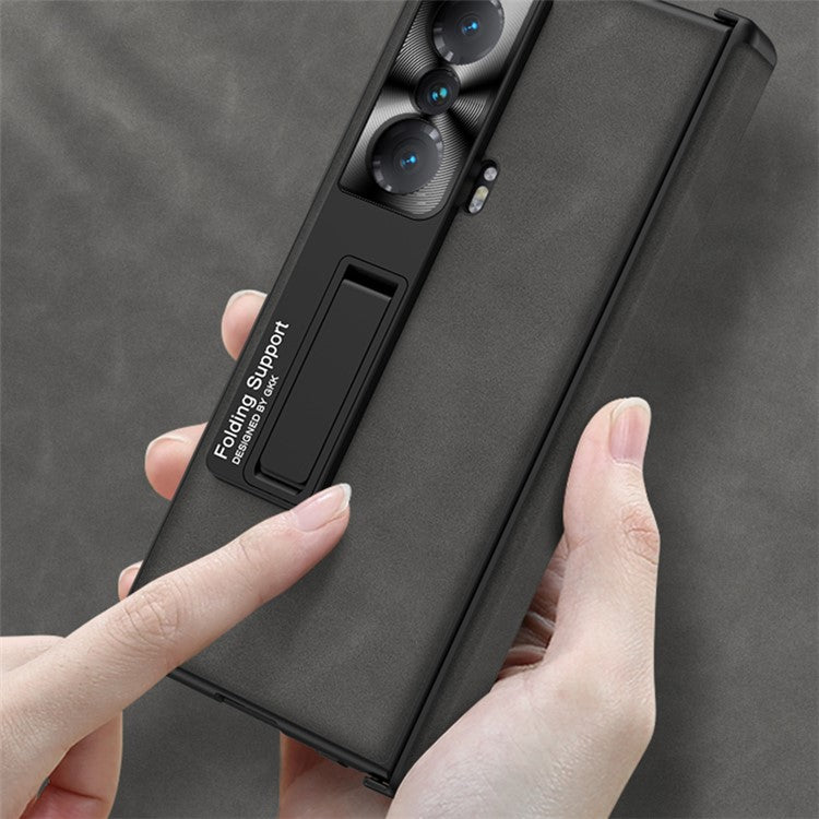 GKK For Honor Magic Vs 5G Case Magnetic Hinge Matte Phone Cover with Tempered Glass Film - Matte Grey