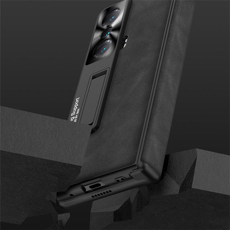 GKK For Honor Magic Vs 5G Case Magnetic Hinge Matte Phone Cover with Tempered Glass Film - Matte Grey
