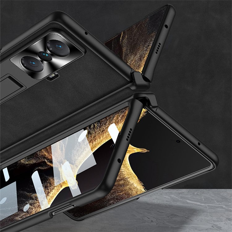 GKK For Honor Magic Vs 5G Case Magnetic Hinge Matte Phone Cover with Tempered Glass Film - Matte Brown