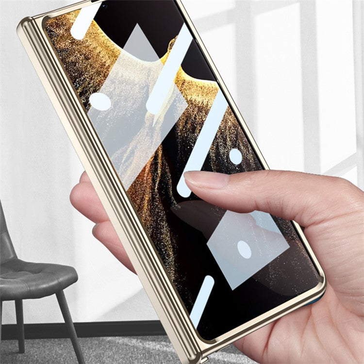 GKK For Honor Magic Vs 5G Clear Case Magnetic Hinge Tempered Glass Film PC Phone Cover - Black