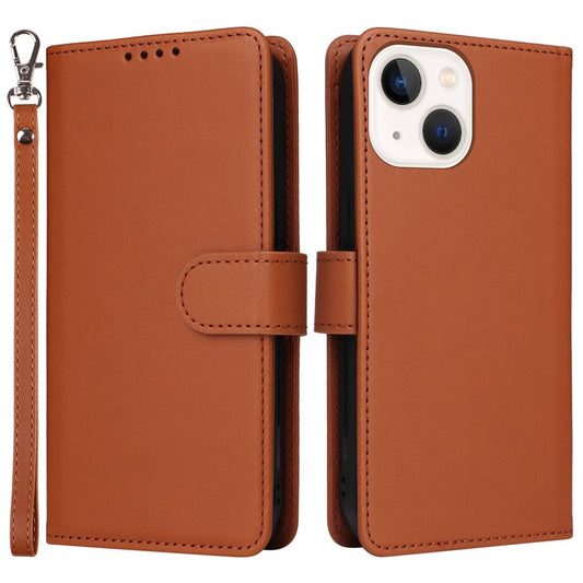 BETOPNICE 005 For iPhone 14 Plus Case Detachable 2-in-1 PU Leather Folio Flip Mobile Phone Shell - Brown