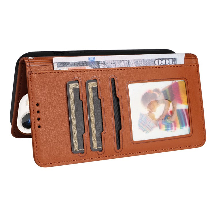 BETOPNICE 005 For iPhone 14 Plus Case Detachable 2-in-1 PU Leather Folio Flip Mobile Phone Shell - Brown