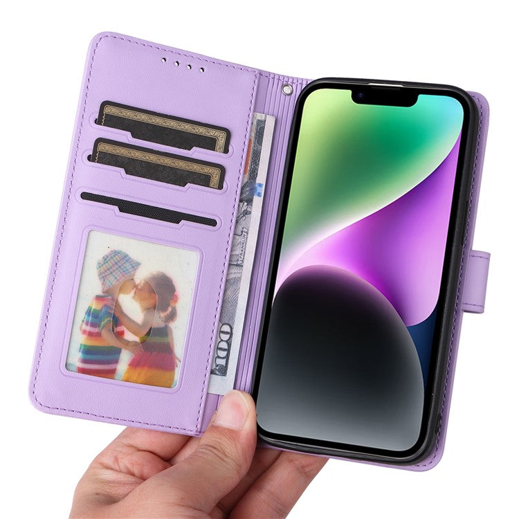 BETOPNICE 005 For iPhone 14 Plus Case Detachable 2-in-1 PU Leather Folio Flip Mobile Phone Shell - Purple