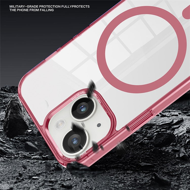 For iPhone 14 Plus Clear Case PC + TPU Phone Cover Compatible with MagSafe - Black