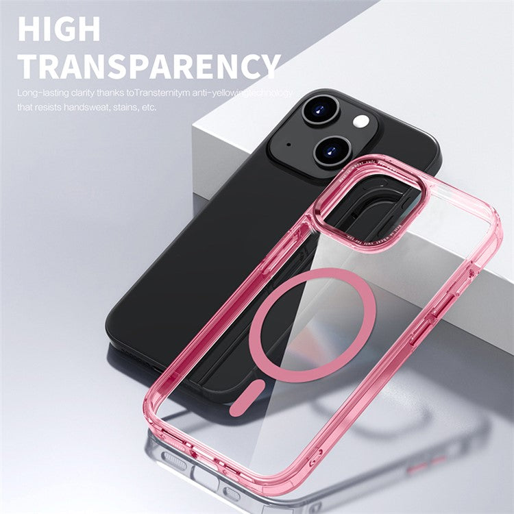 For iPhone 14 Plus Clear Case PC + TPU Phone Cover Compatible with MagSafe - Black