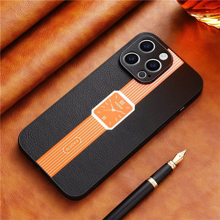 KADEM For iPhone 14 Pro Electroplating Case PU+TPU+Acrylic Shockproof Phone Protector - Orange