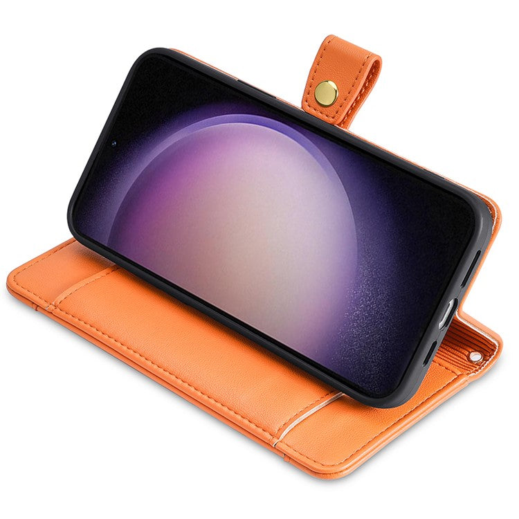 For Samsung Galaxy A05 4G Case Multiple Card Slots Wallet Phone Cover with 2 Straps - Orange