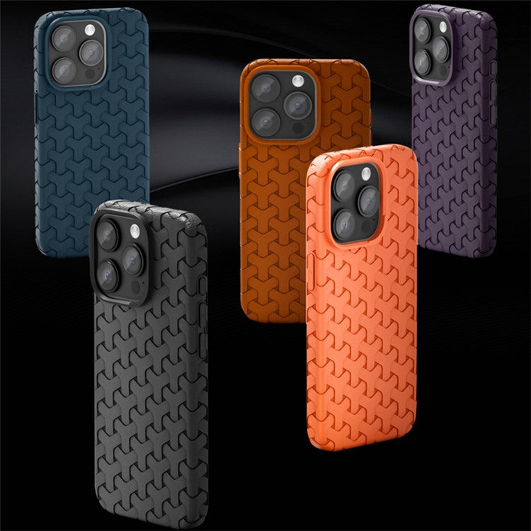 For iPhone 14 Pro Max Case 3D Dog Teeth Texture Soft TPU Phone Back Cover - Brown