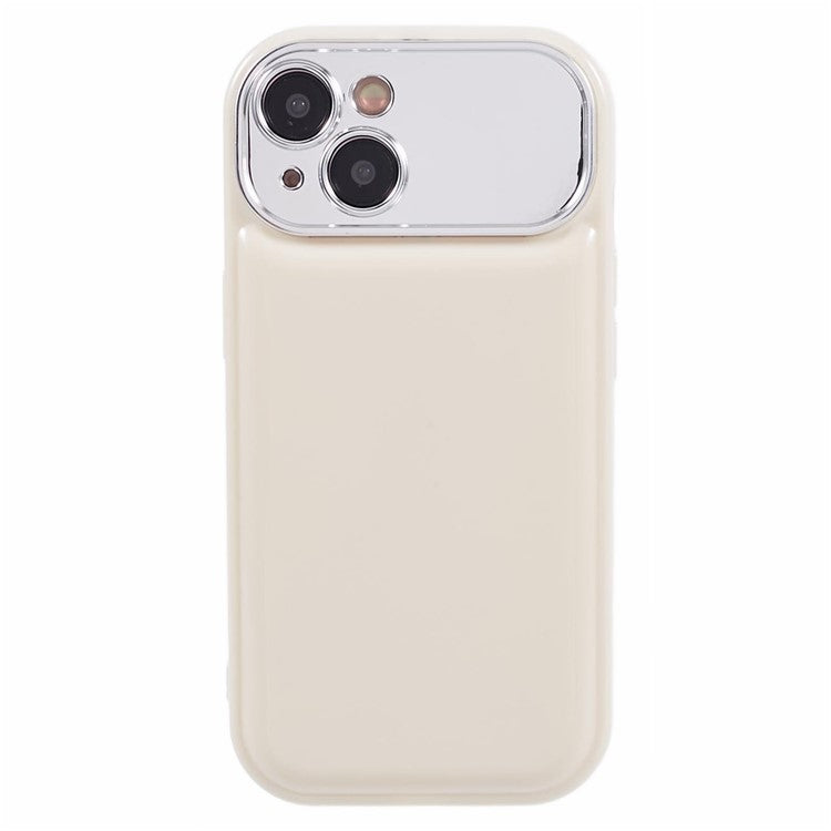 HYT Series For iPhone 14 Case Candy Color TPU Phone Cover with Lens Frame (Precise Cutout) - White