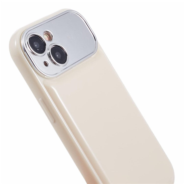 HYT Series For iPhone 14 Case Candy Color TPU Phone Cover with Lens Frame (Precise Cutout) - White