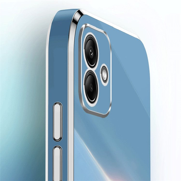 XINLI For Samsung Galaxy A05 4G Case Electroplated Gold Edge TPU Cell Phone Cover - White