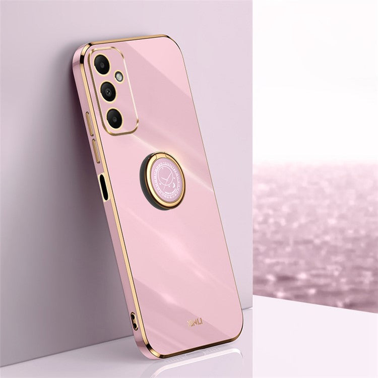 XINLI For Samsung Galaxy A05s 4G Case Electroplated TPU Anti-drop Kickstand Phone Cover - Purple