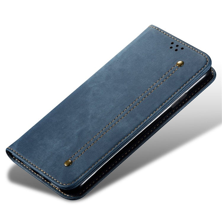 For Xiaomi Redmi Note 13 5G Case Anti-scratch PU Leather Flip Stand Phone Shell - Blue