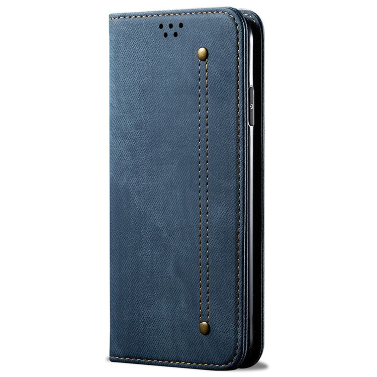 For Xiaomi Redmi Note 13 5G Case Anti-scratch PU Leather Flip Stand Phone Shell - Blue