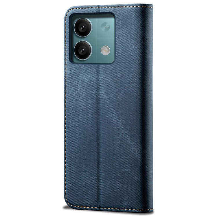 For Xiaomi Redmi Note 13 5G Case Anti-scratch PU Leather Flip Stand Phone Shell - Blue