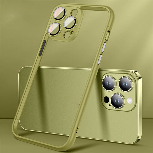 VOERO For iPhone 14 Pro Case Hard PC Slim Phone Bumper Case with PC Lens Film - Mint Green