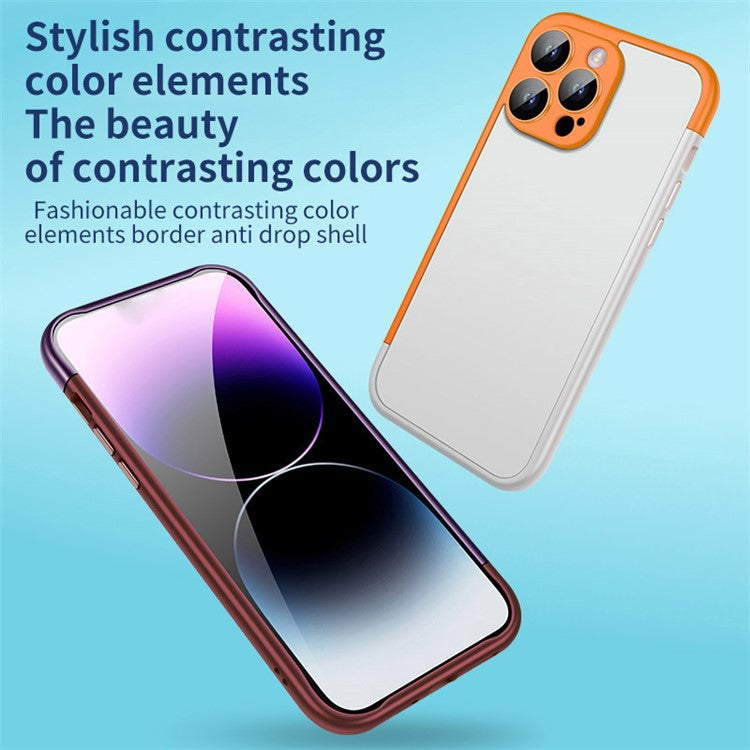 VOERO For iPhone 14 Pro Case Hard PC Slim Phone Bumper Case with PC Lens Film - Mint Green