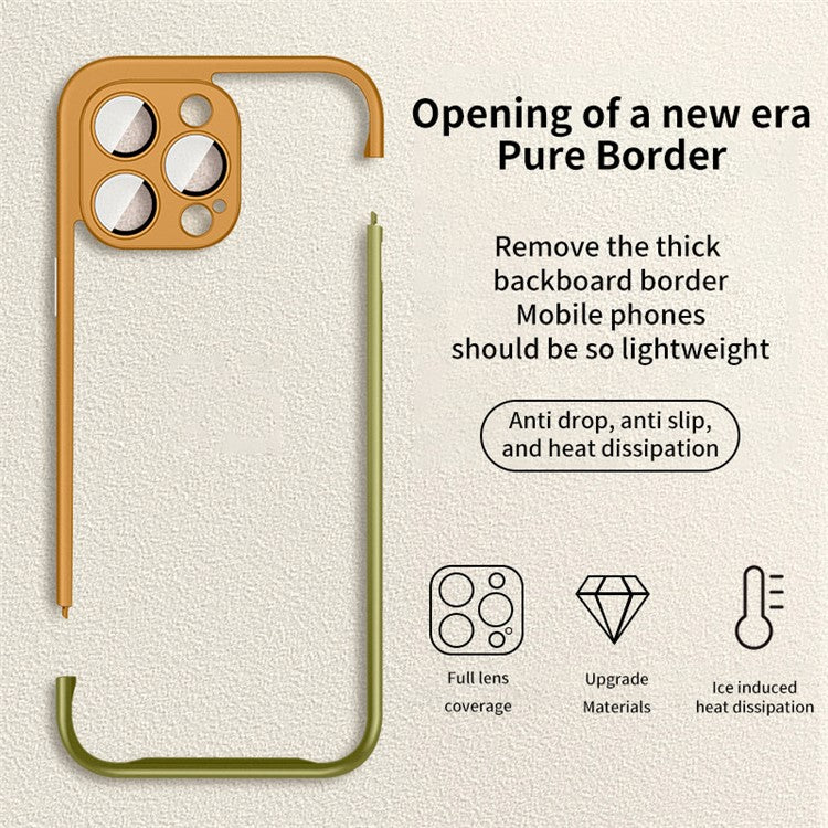 VOERO For iPhone 14 Pro Case Hard PC Slim Phone Bumper Case with PC Lens Film - Mint Green