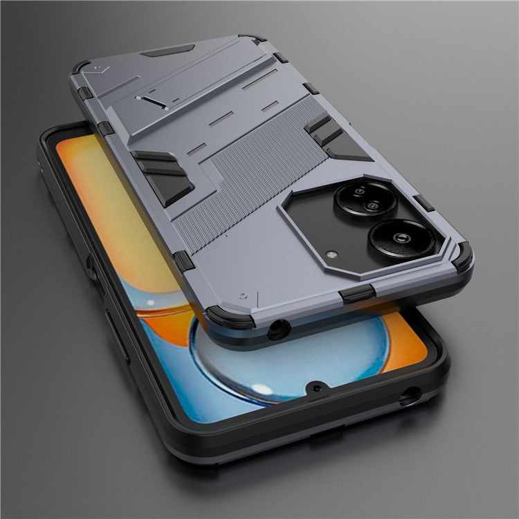 Xiaomi Redmi 13C 4G / 13C 5G / Poco C65 4G / Poco M6 5G / 13R 5G Case Kickstand Protective Phone Cover - Grey