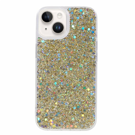 For iPhone 14 Case Glitter Soft TPU Smartphone Cover - Gold