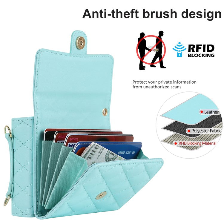 For Motorola Razr 40 Ultra 5G Card Slots Case PU Leather+PC Crossbody Phone Cover - Blue